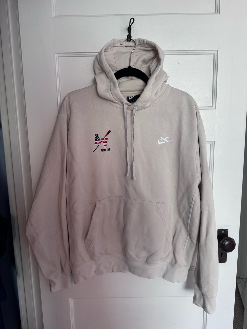 Nike Avalon Men’s or Unisex Cream Pullover Hoodie with Small Chest Logos